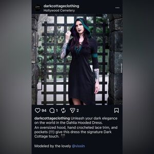 Dark Cottage Dahlia hooded dress